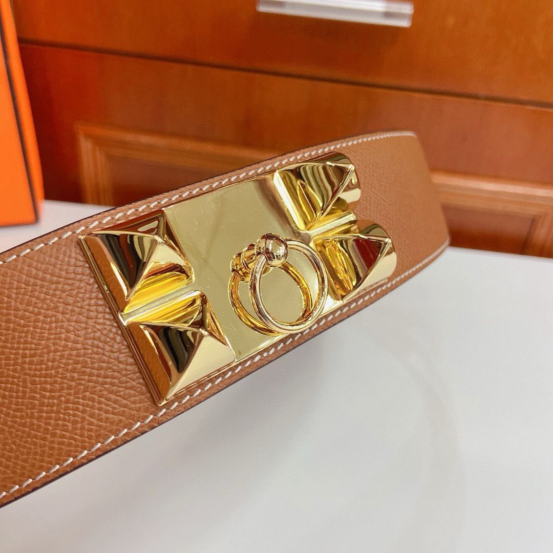 Hermes Epsom calfskin leather belt 66055 brown