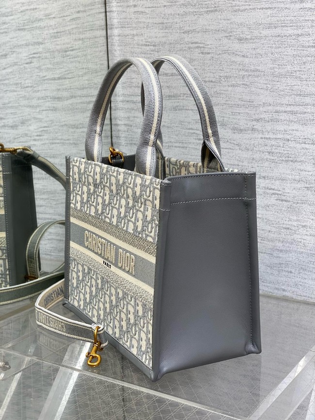 Small Dior Book Tote Dior Oblique Embroidery and Calfskin M1325CZ-3