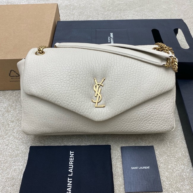 Saint LaurentCALYPSO SMALL IN GRAINED LAMBSKIN 734153 BLANC VINTAGE