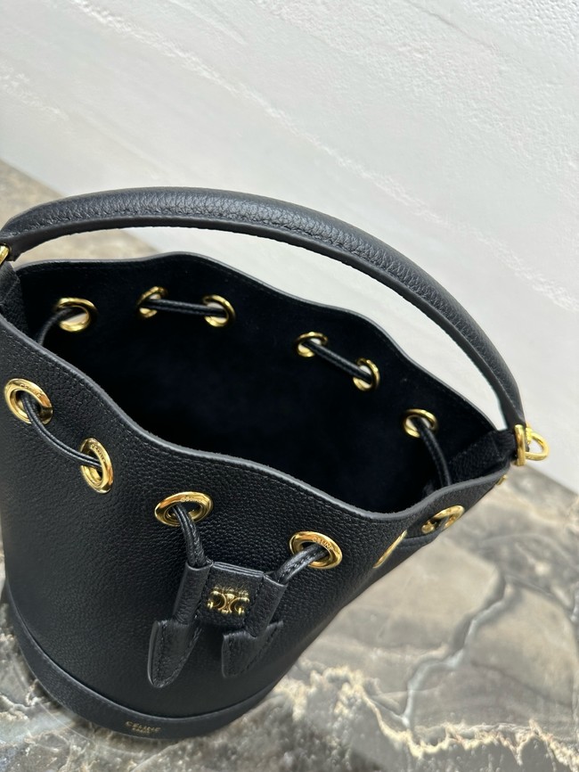 Celine TEEN CLARA BAG IN SUPPLE GRAINED CALFSKIN 121673 black