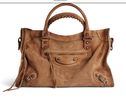 Balenciaga Le City medium suede tote bag 230582 camel