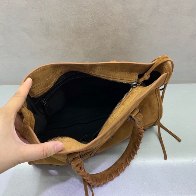 Balenciaga Le City small suede tote bag 230582 camel
