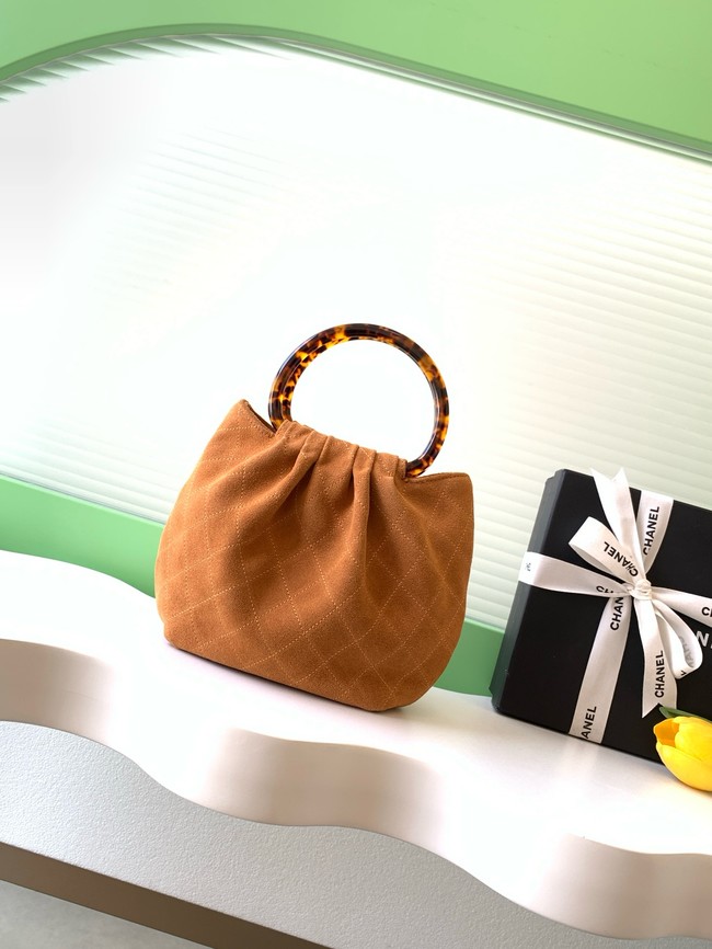 CHANEL Suede Small Hobo Bag AS6022 Camel