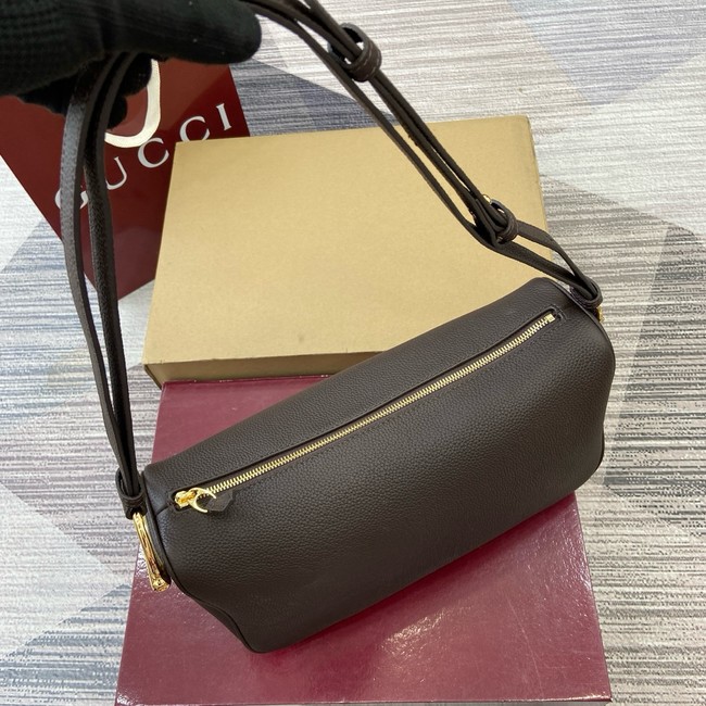 Gucci Half Horsebit medium shoulder bag 860787 dark brown