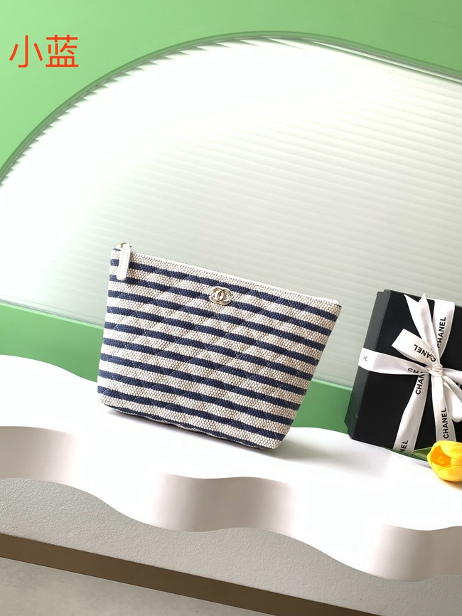 CHANEL Zipped Case AS4989 dark blue