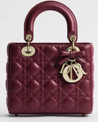 Small Lady Dior Bag with Strap Cannage Lambskin M0531OU Hermitage Red