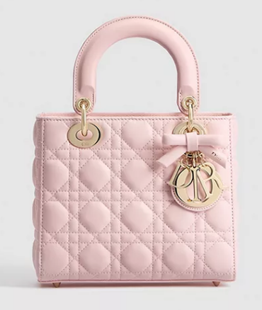 Small Lady Dior Bag with Strap Cannage Lambskin M0531OU Soupir Pink