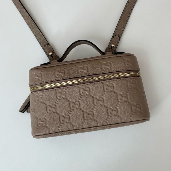 GUCCI GG EMBLEM SUPER MINI BAG 815949 gray