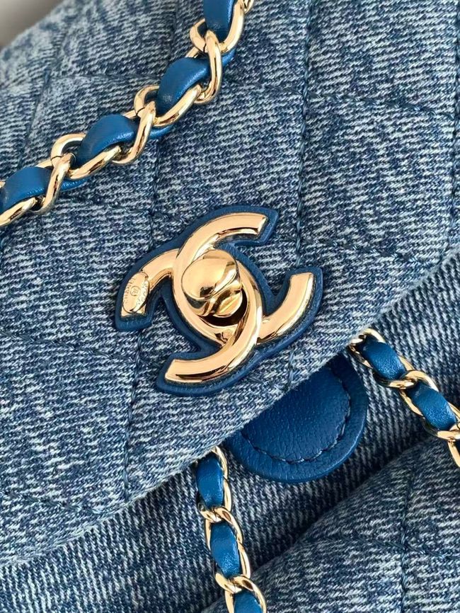 CHANEL Small Backpack AS2908 Denim Blue