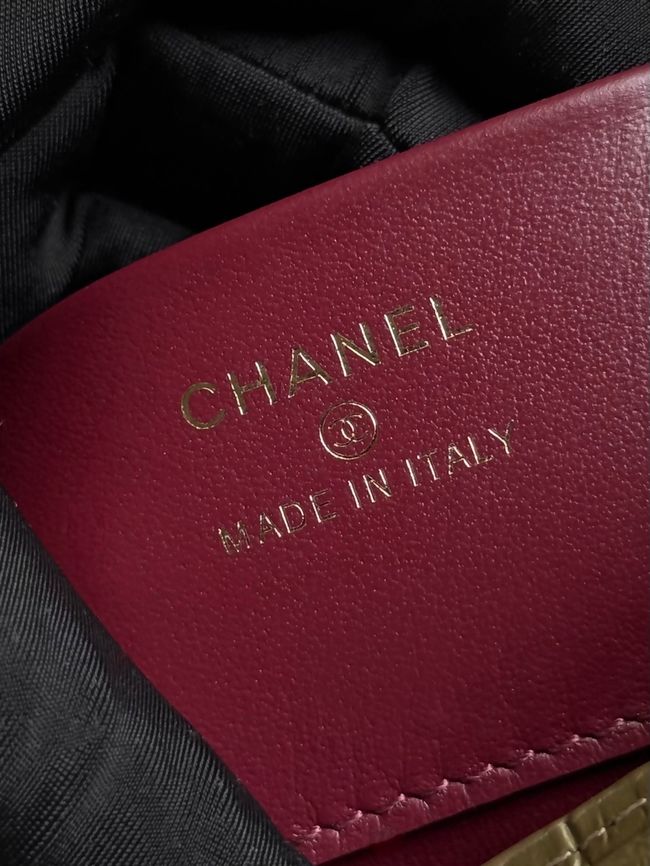Chanel Clutch with chain Crocodile Embossed AP5294 Dark Khaki