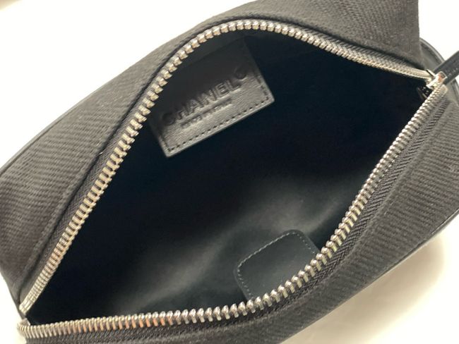Chanel Zipped Pouch AS5226 Blue & Black