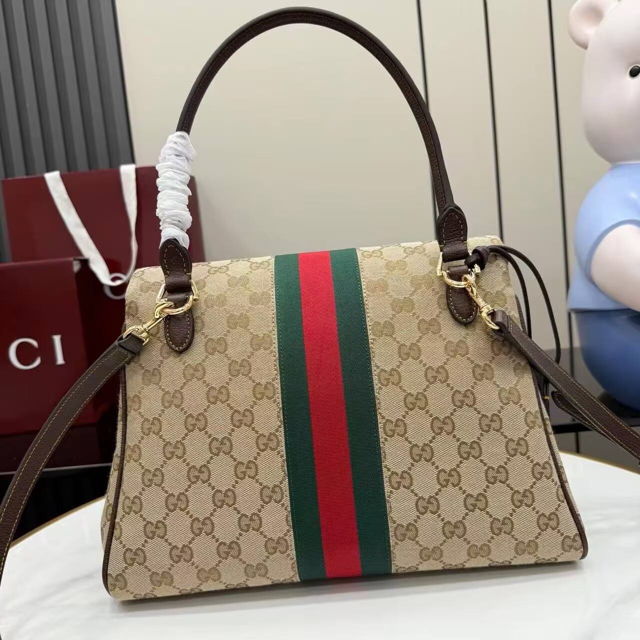 Gucci Top Handle Tote Bag 874748 Brown