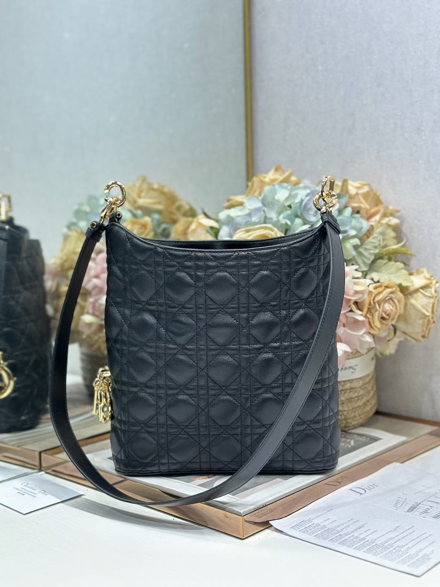 DIOR Original Leather Tote Handbag 1538 Black DIOR Original Leather Tote Handbag 1538 Black