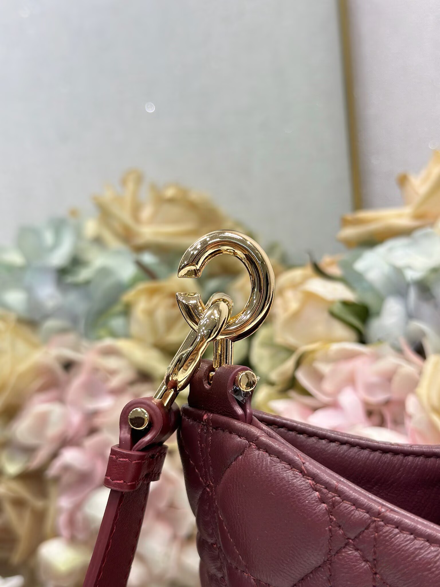 DIOR Original Leather Tote Handbag 1538 Burgundy DIOR Original Leather Tote Handbag 1538 Burgundy