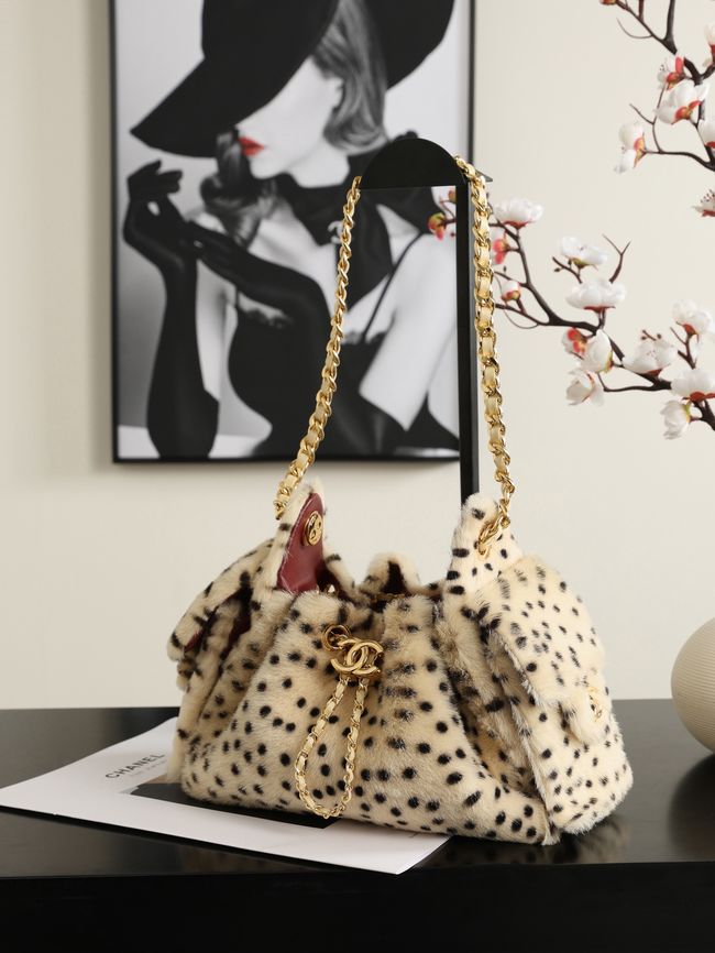 CHANEL 25 Mini Handbag AS5631 Light Beige & Black