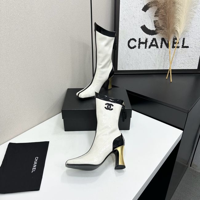 Chanel Mid-Calf Boots Shiny Calfskin 64176-3