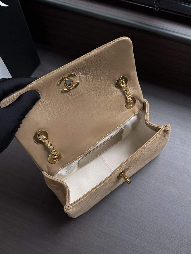 Chanel small Flap Bag AS6449 dark Beige