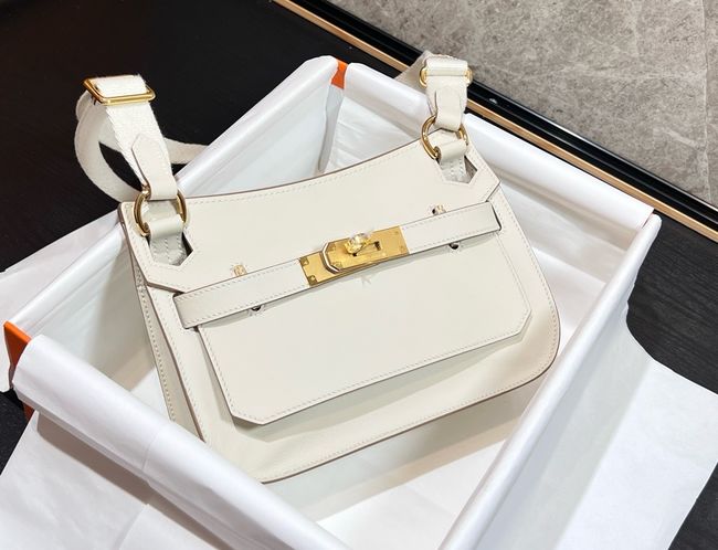 Hermes Jypsiere mini shoulder bag H088004 white &gold buckle