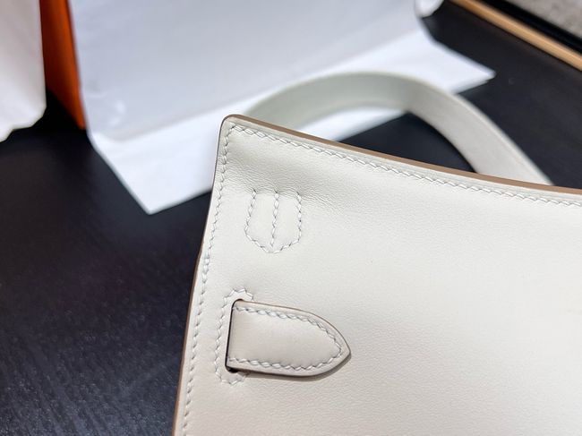 Hermes Jypsiere mini shoulder bag H088004 white &silver buckle