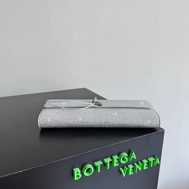 Bottega Veneta Andiamo Clutch Crystal 32190 Silver