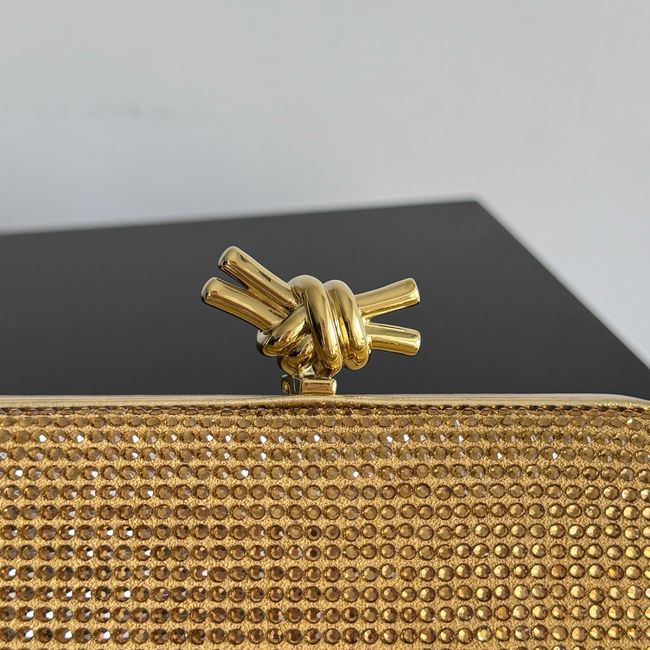 Bottega Veneta Soft Knot Clutch Crystal 866062V gold
