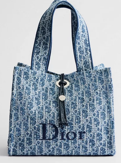 Dioriviera Small Spongy Book Tote Blue and White Spongy Dior Oblique Fabric M1460P