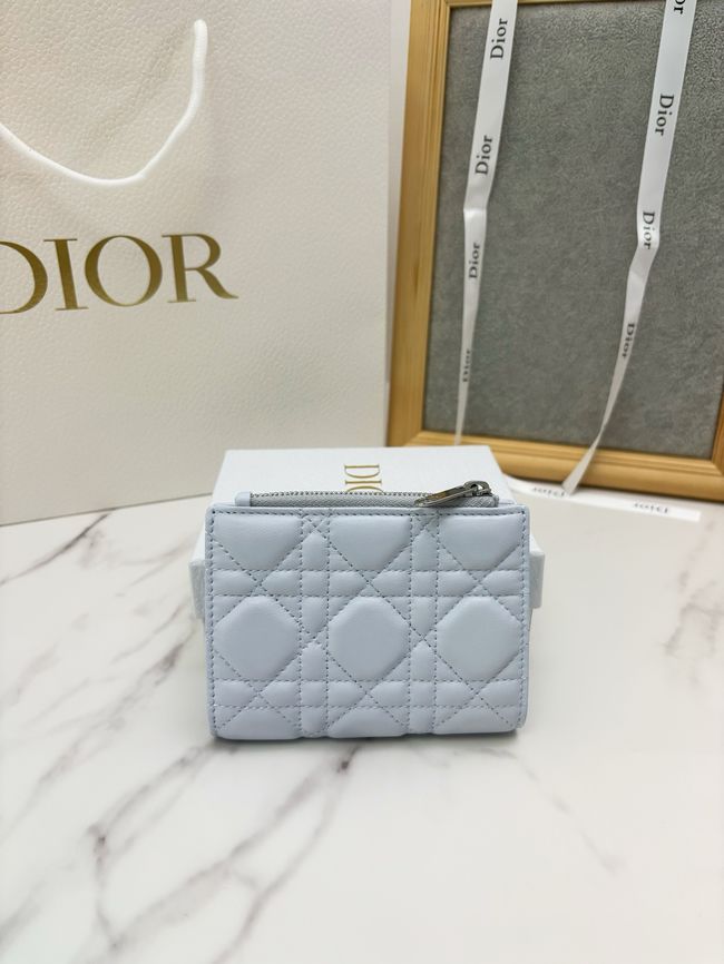 Lady Dior Dahlia Wallet Craie Cannage Lambskin S2065-2
