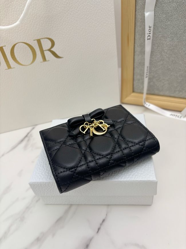 Lady Dior Dahlia Wallet Craie Cannage Lambskin S2065-6