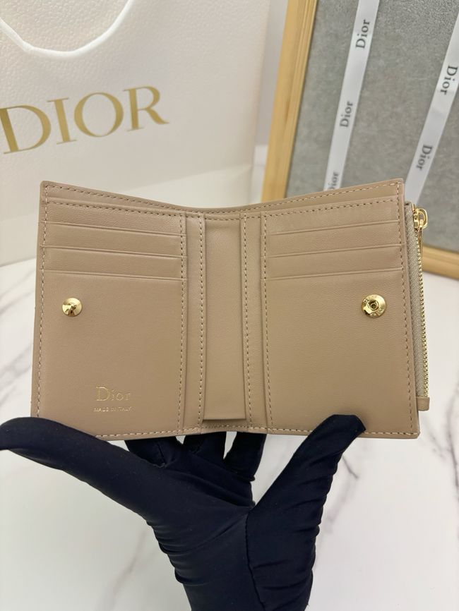Lady Dior Dahlia Wallet Craie Cannage Lambskin S2065-7