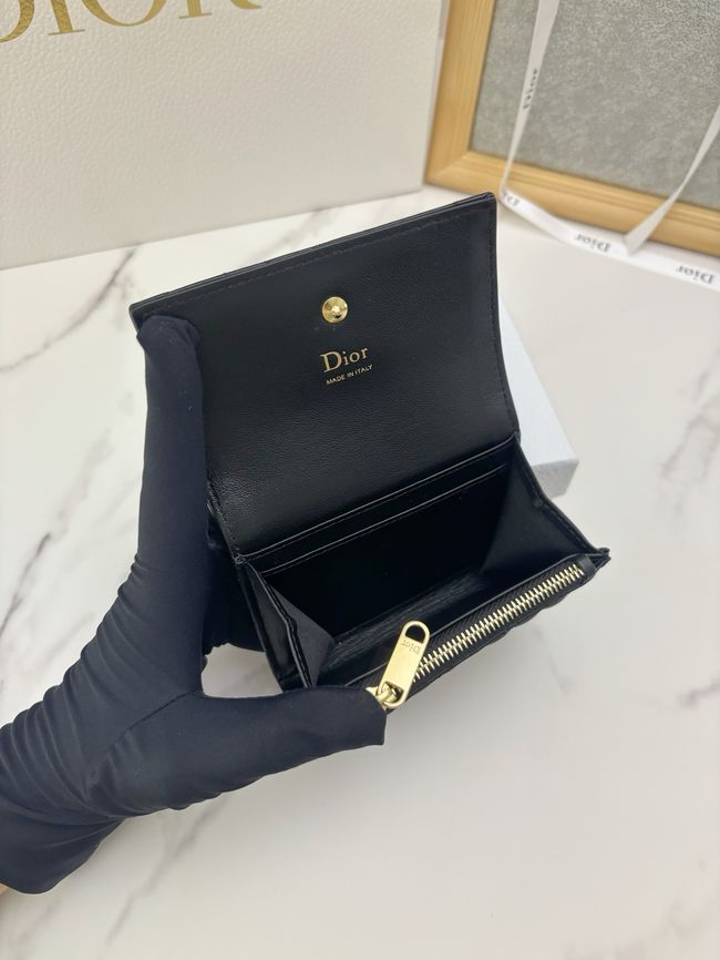 Lady Dior Dahlia card holder Craie Cannage Lambskin S2067-9