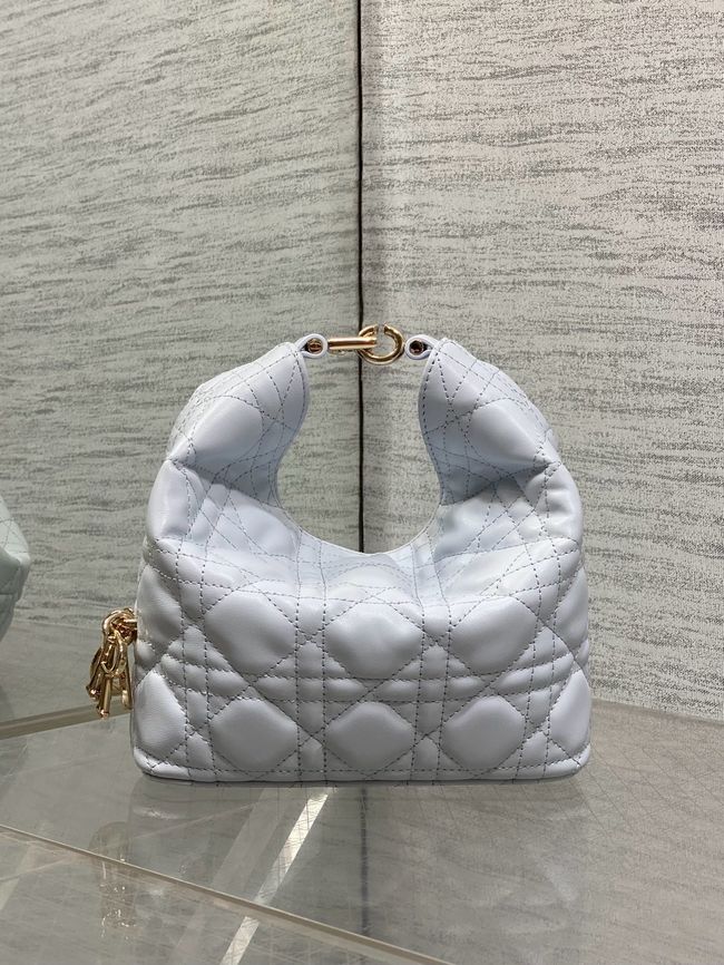 Mini Dior Toujours Hobo Bag Cannage Lambskin M2868O ice blue Mini Dior Toujours Hobo Bag Cannage Lambskin M2868O ice blue