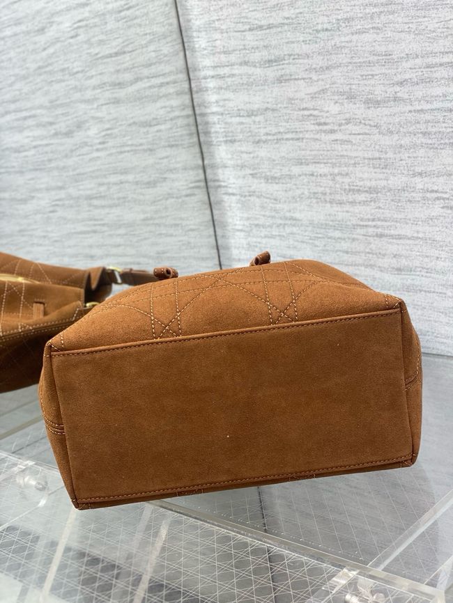 Dior Suede Calfskin Medium Tote Bag 67534 brown