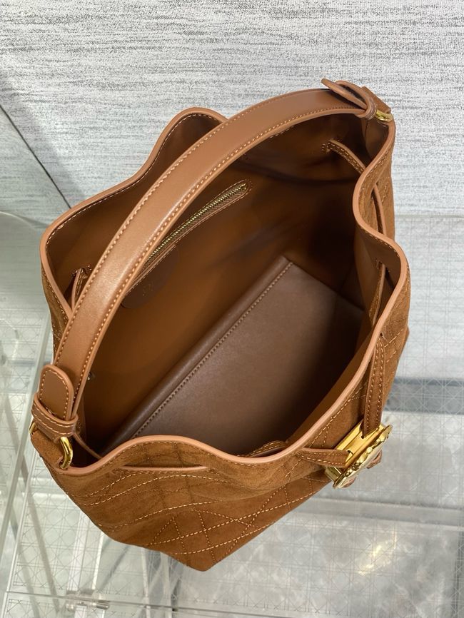 Dior Suede Calfskin Medium Tote Bag 67534 brown