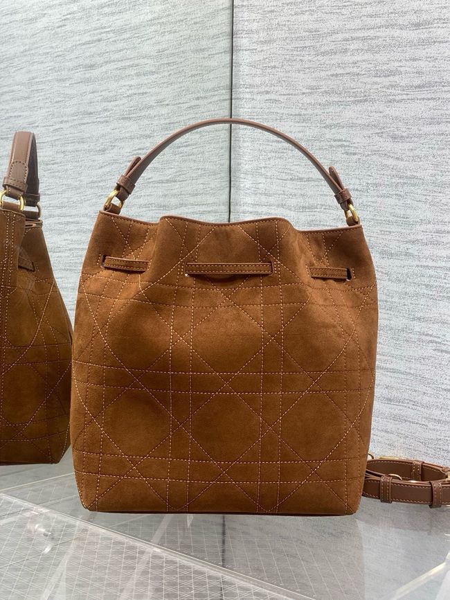 Dior Suede Calfskin Medium Tote Bag 67534 brown