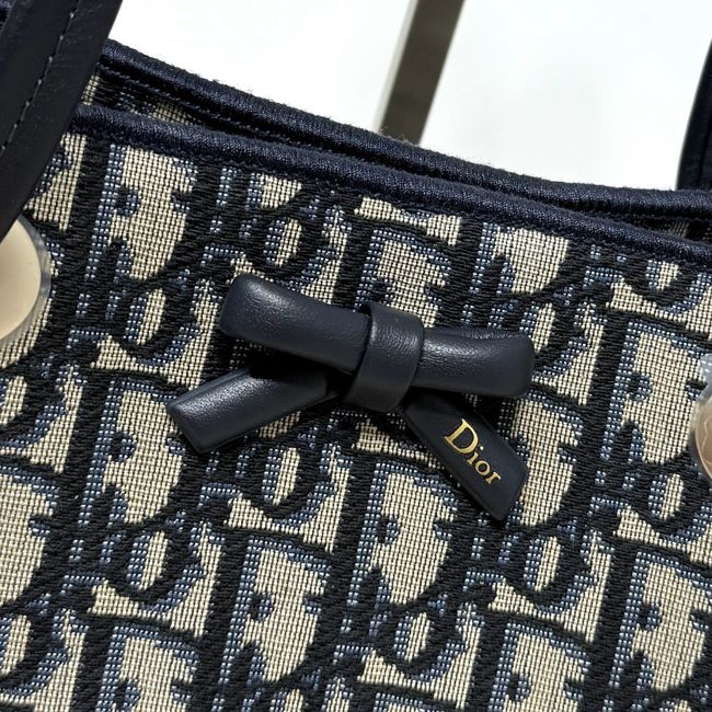 Dior Promenade Mini Shopping Bag Blue Dior Oblique Jacquard S1440OU