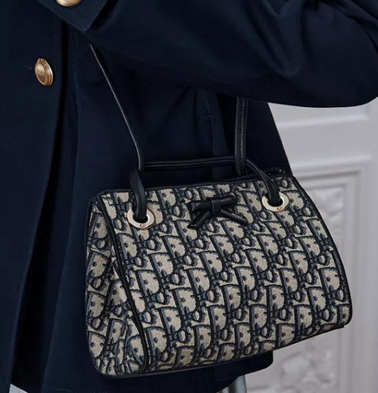 Dior Promenade Mini Shopping Bag Blue Dior Oblique Jacquard S1440OU