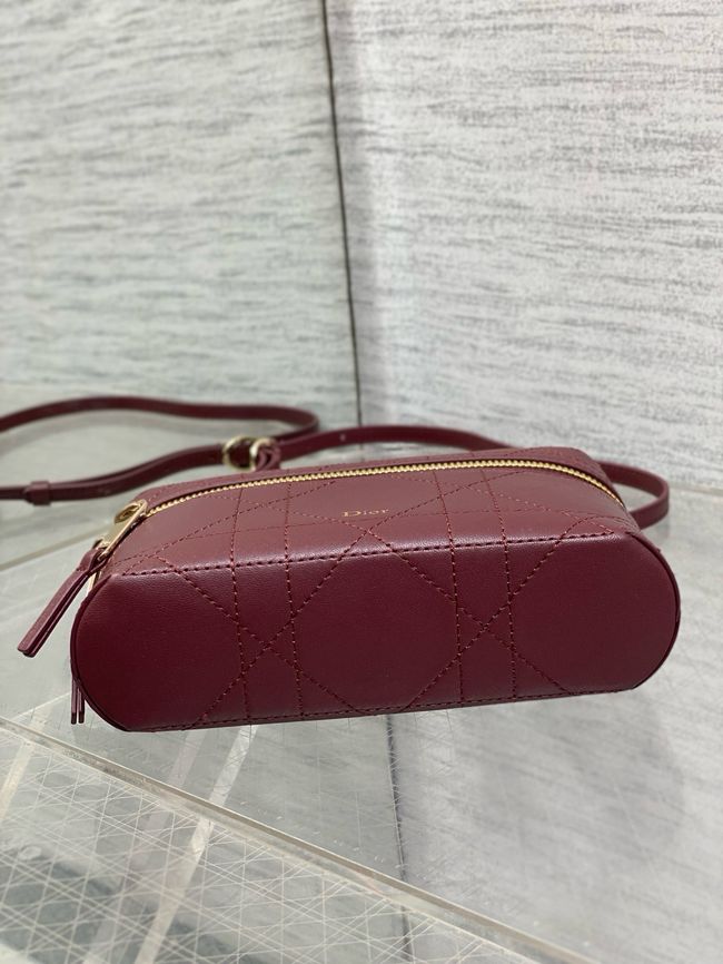 Dior Trianon Soft Vanity Mini Bag Flat Macrocannage Lambskin S4613OS Hermitage Red