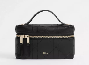 Dior Trianon Soft Vanity Mini Bag Flat Macrocannage Lambskin S4613OS black