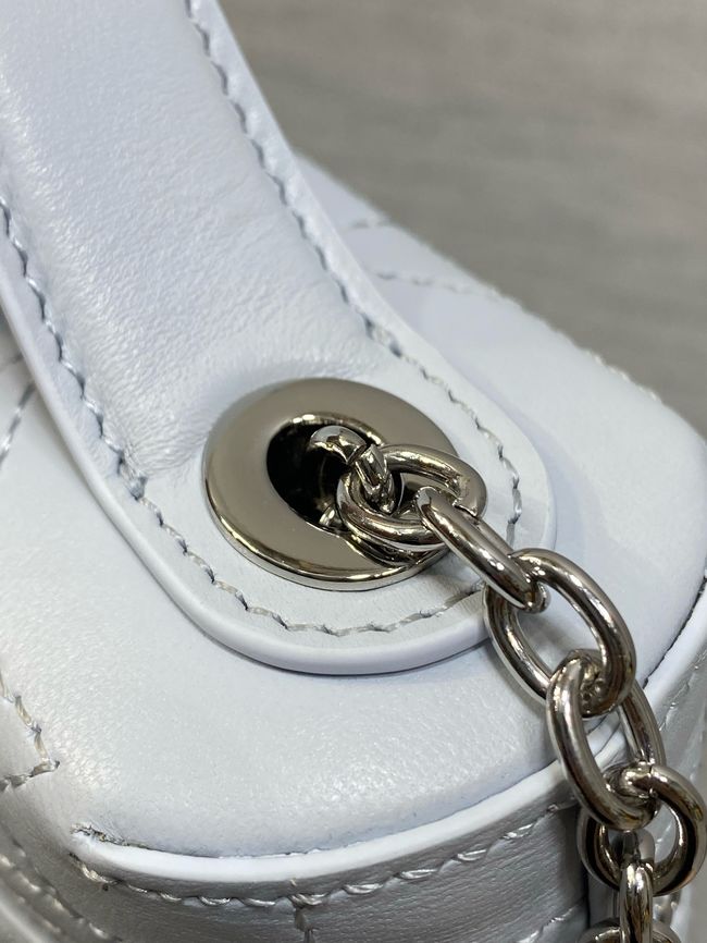 Dior Trianon Soft Vanity Mini Bag Flat Macrocannage Lambskin S4613OS ice blue