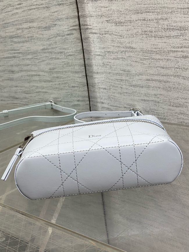 Dior Trianon Soft Vanity Mini Bag Flat Macrocannage Lambskin S4613OS ice blue