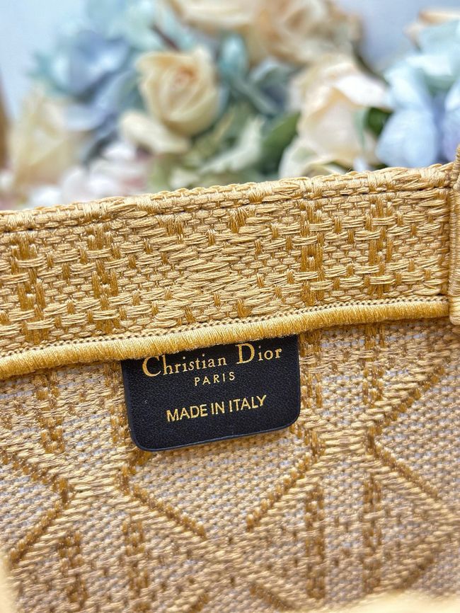 Medium Dior Book Tote with Strap Oblique Embroidery M1354PE-8