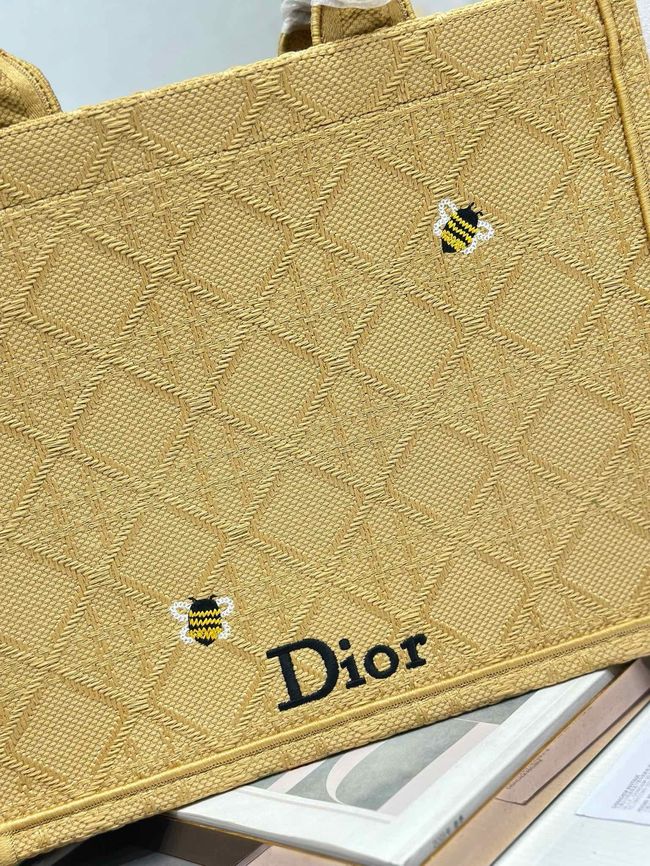 Medium Dior Book Tote with Strap Oblique Embroidery M1354PE-8