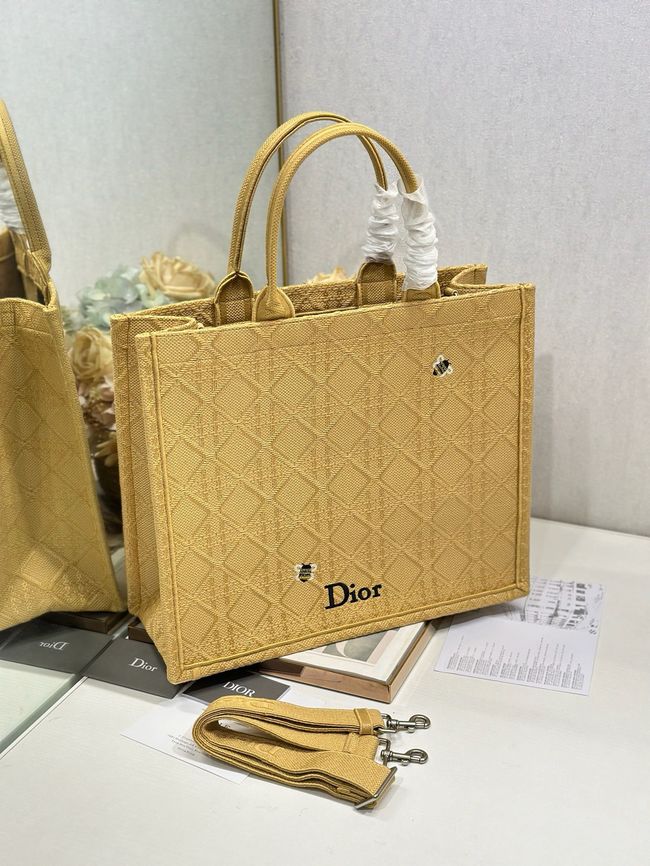 Medium Dior Book Tote with Strap Oblique Embroidery M1354PE-8