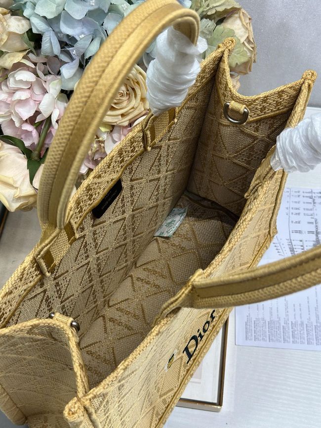 Medium Dior Book Tote with Strap Oblique Embroidery M1354PE-8