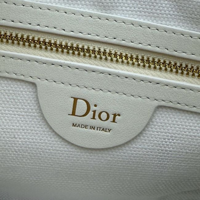 Small Dior Granville Bag Ivory Flat Macrocannage Calfskin M1441OHJ