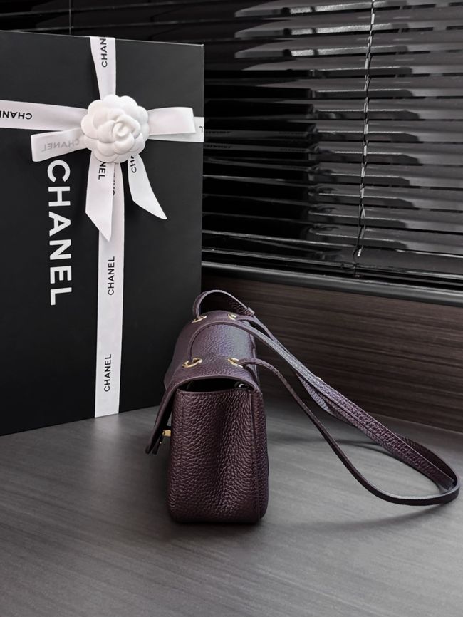 Chanel Mini Flap Bag AS6573 burgundy&gold-Tone Metal