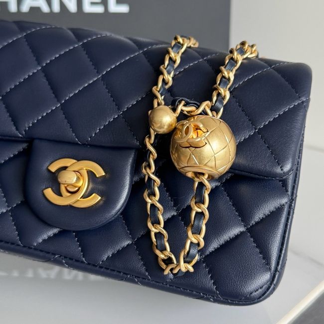 Chanel SMALL FLAP BAG sheepskin AS1787 Royal