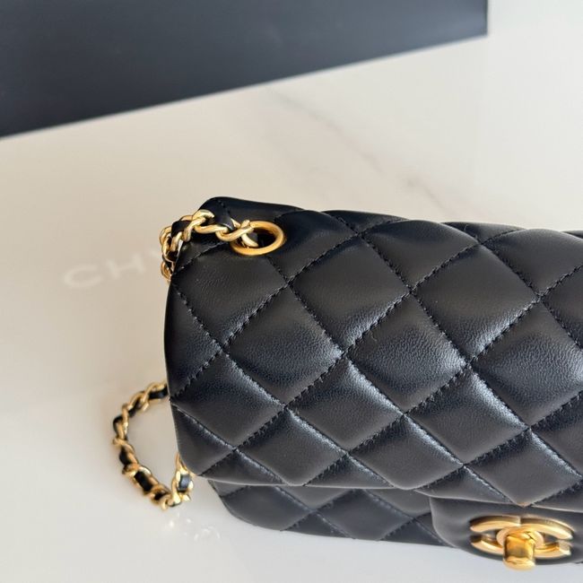 Chanel SMALL FLAP BAG sheepskin AS1787 black