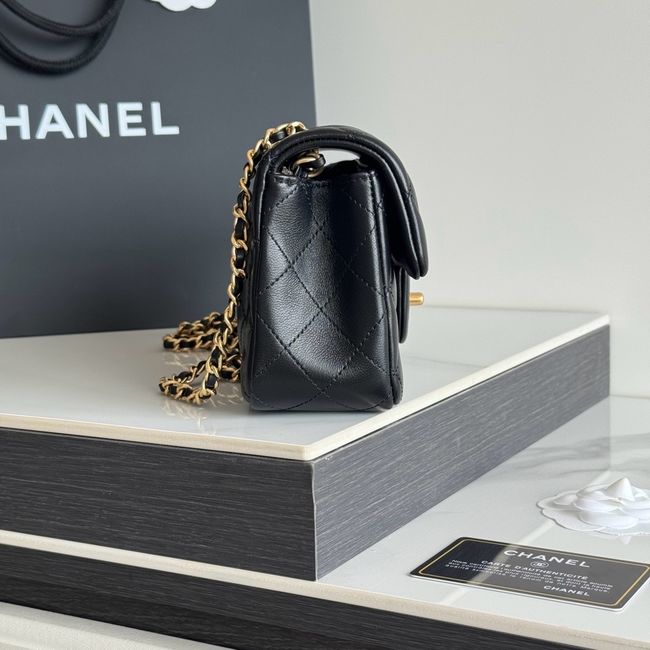 Chanel SMALL FLAP BAG sheepskin AS1787 black
