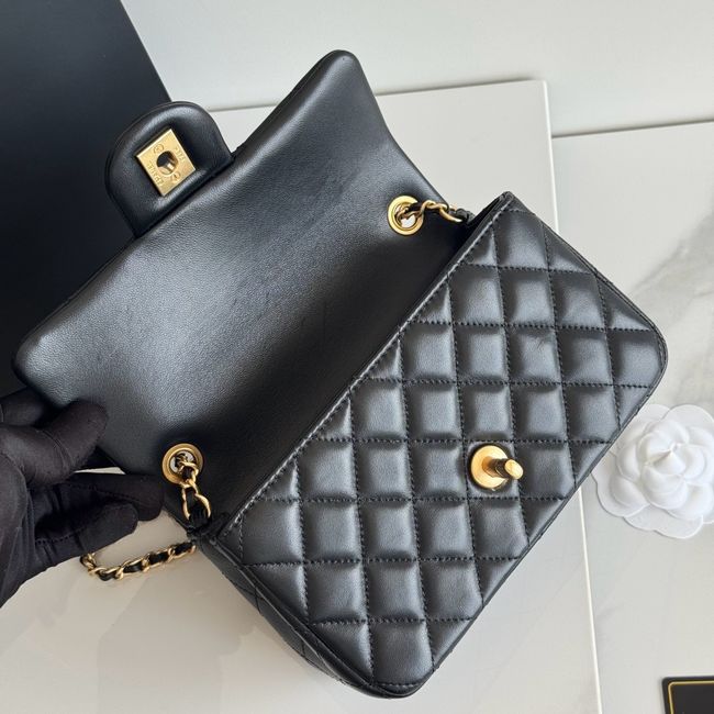 Chanel SMALL FLAP BAG sheepskin AS1787 black